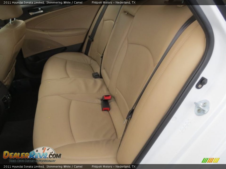 2011 Hyundai Sonata Limited Shimmering White / Camel Photo #34