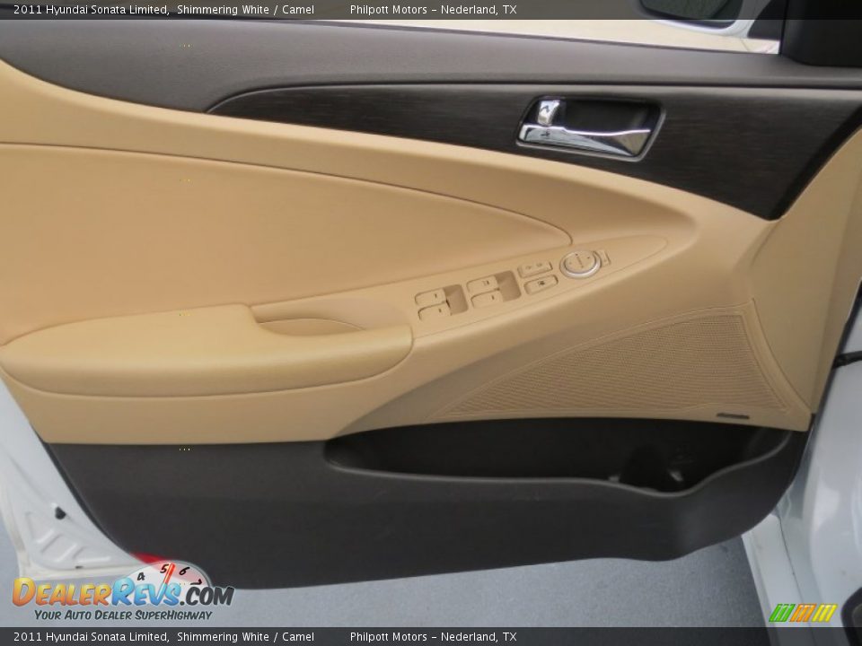 2011 Hyundai Sonata Limited Shimmering White / Camel Photo #35