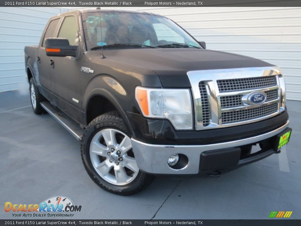 2011 Ford F150 Lariat SuperCrew 4x4 Tuxedo Black Metallic / Black Photo #1