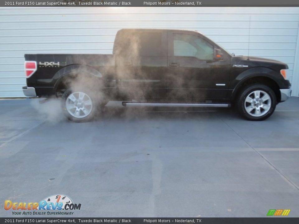 2011 Ford F150 Lariat SuperCrew 4x4 Tuxedo Black Metallic / Black Photo #2