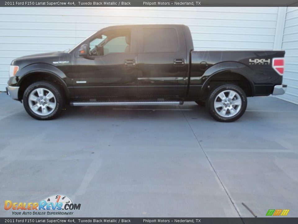 2011 Ford F150 Lariat SuperCrew 4x4 Tuxedo Black Metallic / Black Photo #5