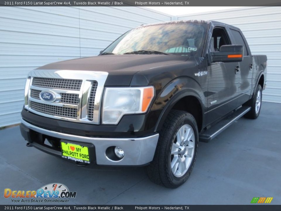 2011 Ford F150 Lariat SuperCrew 4x4 Tuxedo Black Metallic / Black Photo #6