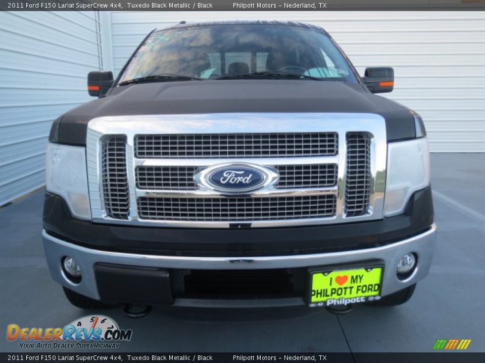 2011 Ford F150 Lariat SuperCrew 4x4 Tuxedo Black Metallic / Black Photo #7