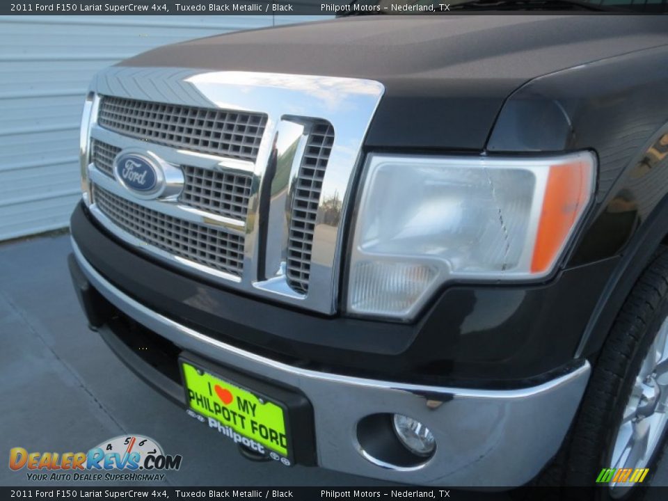 2011 Ford F150 Lariat SuperCrew 4x4 Tuxedo Black Metallic / Black Photo #9