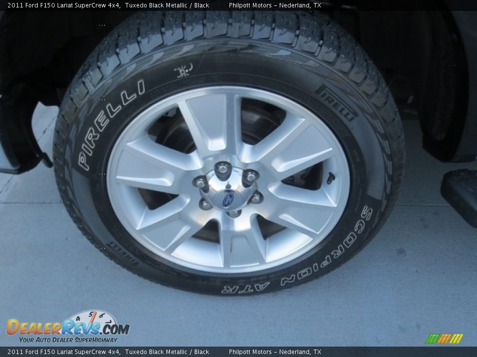 2011 Ford F150 Lariat SuperCrew 4x4 Tuxedo Black Metallic / Black Photo #10