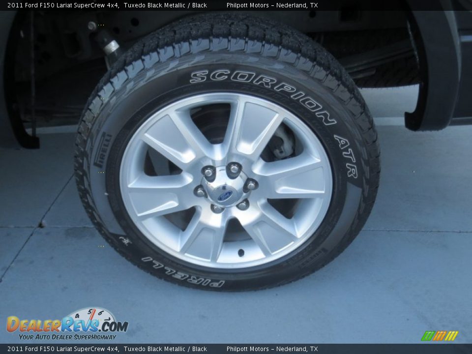 2011 Ford F150 Lariat SuperCrew 4x4 Tuxedo Black Metallic / Black Photo #11