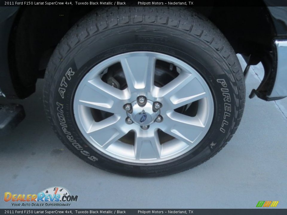 2011 Ford F150 Lariat SuperCrew 4x4 Tuxedo Black Metallic / Black Photo #13