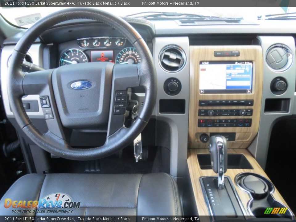 2011 Ford F150 Lariat SuperCrew 4x4 Tuxedo Black Metallic / Black Photo #36