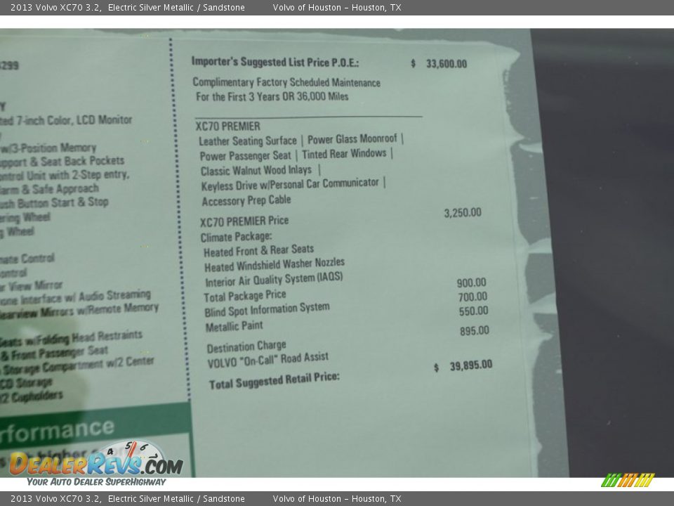 2013 Volvo XC70 3.2 Window Sticker Photo #29