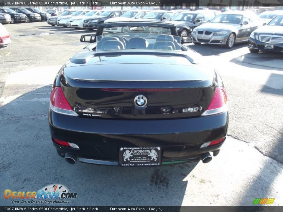 2007 BMW 6 Series 650i Convertible Jet Black / Black Photo #5