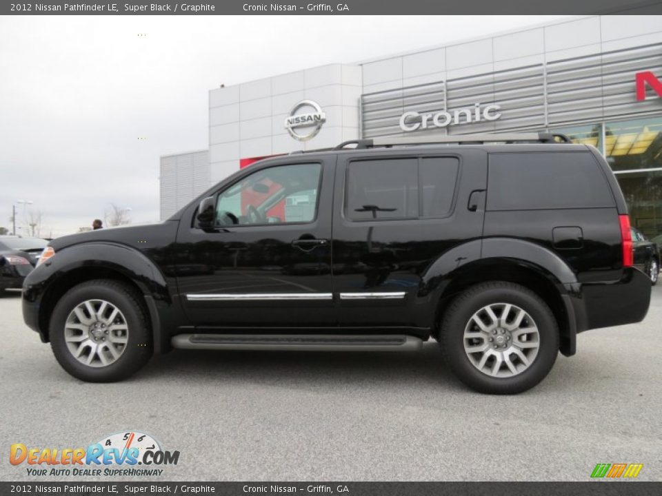 2012 Nissan Pathfinder LE Super Black / Graphite Photo #2