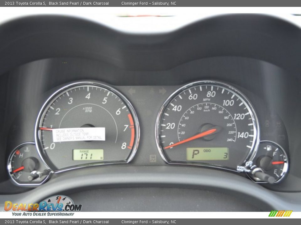 2013 Toyota Corolla S Black Sand Pearl / Dark Charcoal Photo #27