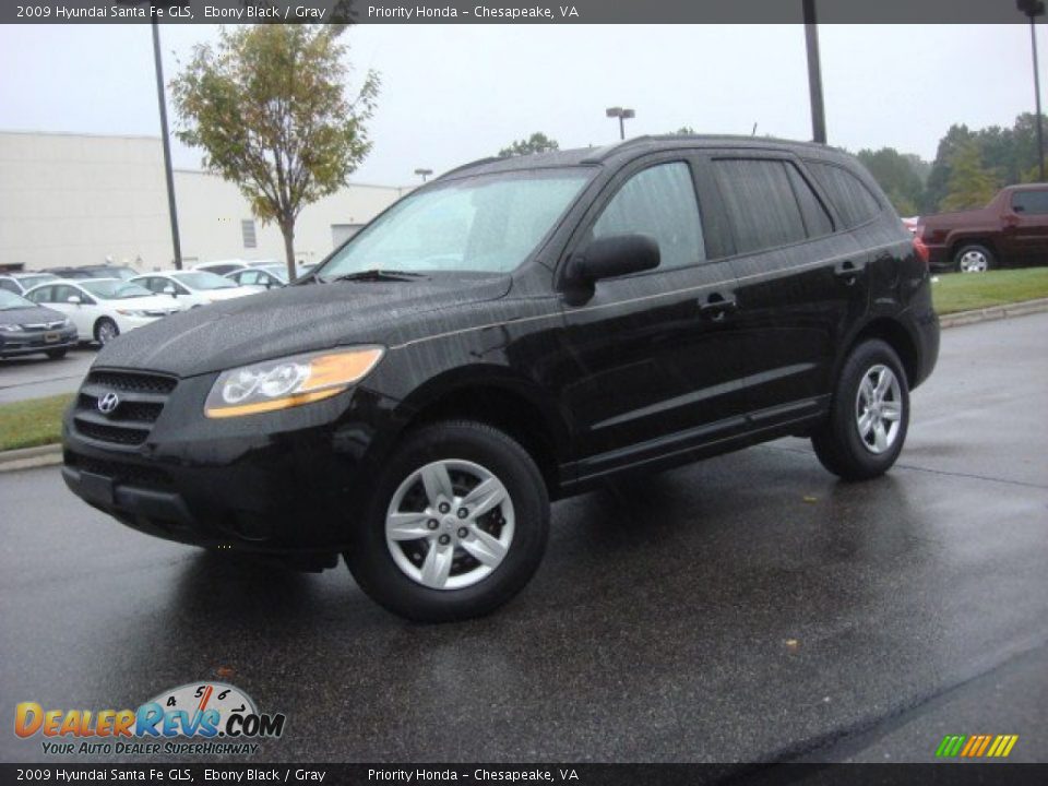 2009 Hyundai Santa Fe GLS Ebony Black / Gray Photo #2