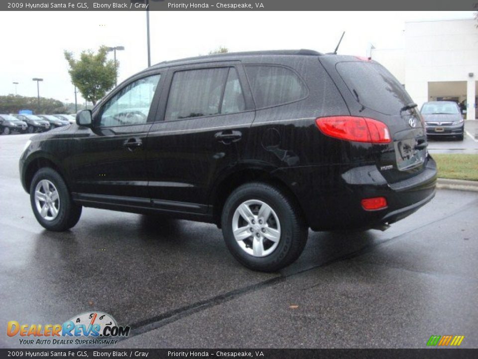2009 Hyundai Santa Fe GLS Ebony Black / Gray Photo #3