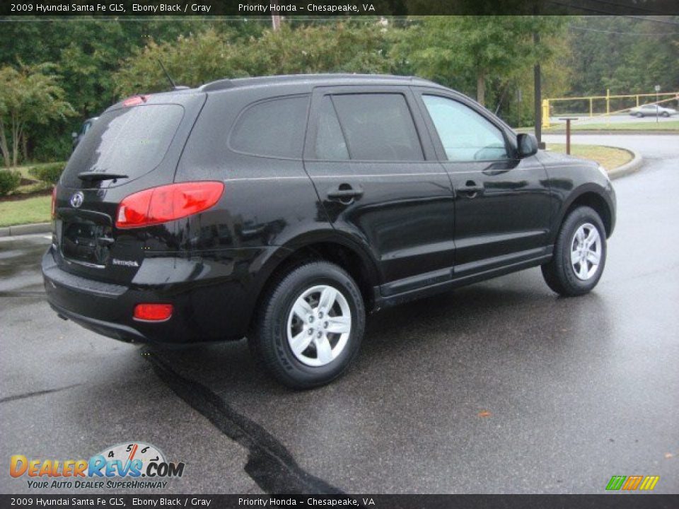 2009 Hyundai Santa Fe GLS Ebony Black / Gray Photo #4