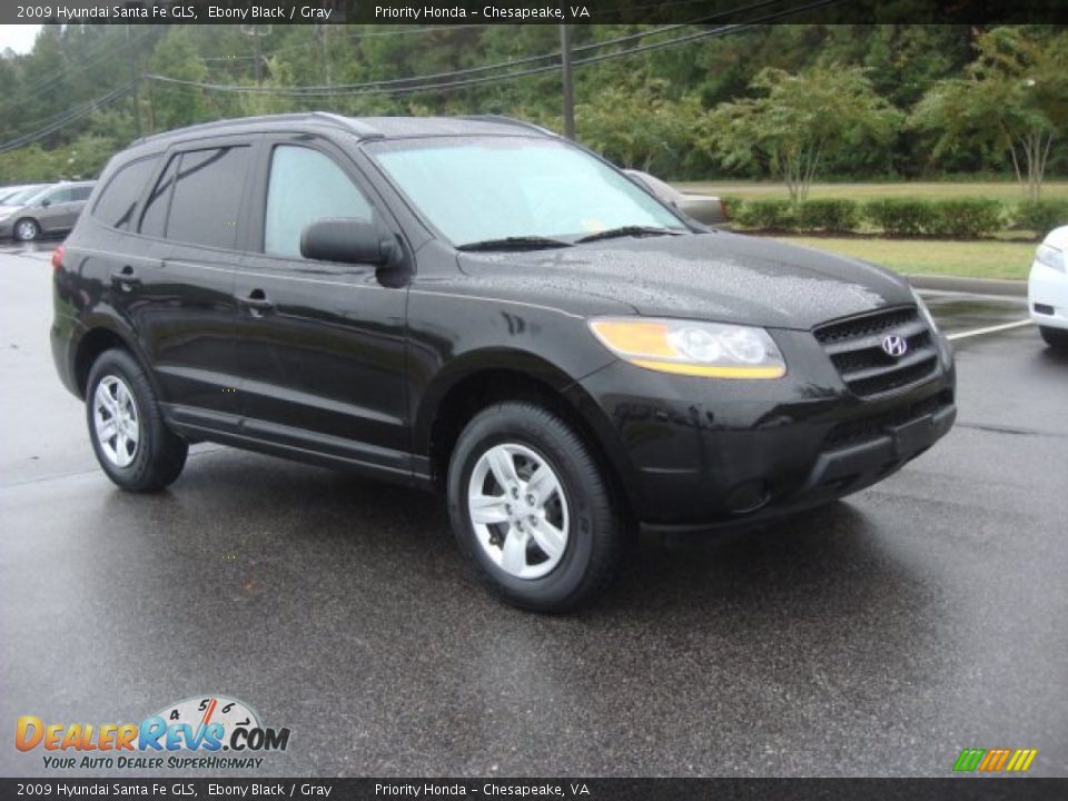 2009 Hyundai Santa Fe GLS Ebony Black / Gray Photo #6