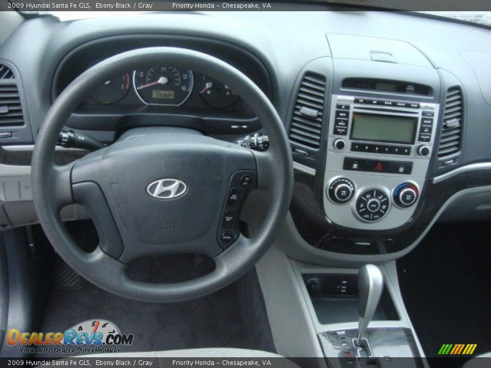 2009 Hyundai Santa Fe GLS Ebony Black / Gray Photo #10