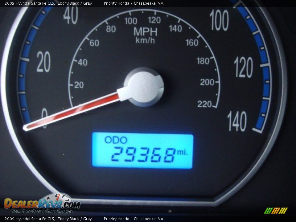 2009 Hyundai Santa Fe GLS Ebony Black / Gray Photo #12