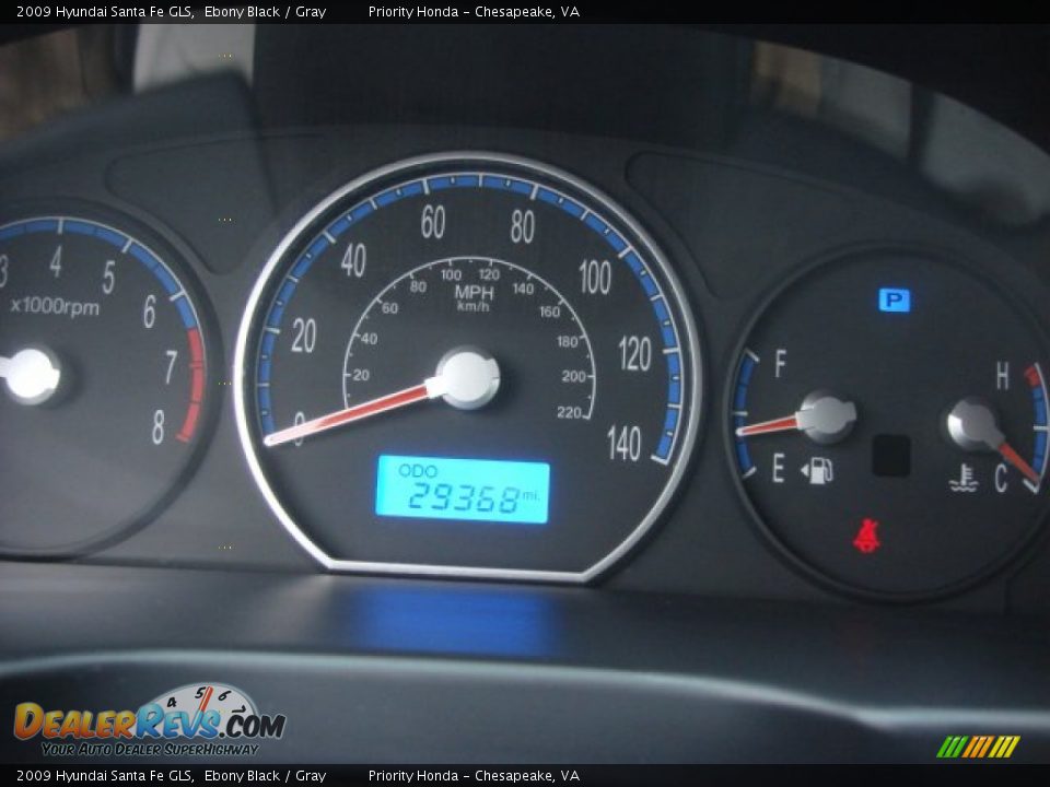 2009 Hyundai Santa Fe GLS Ebony Black / Gray Photo #13