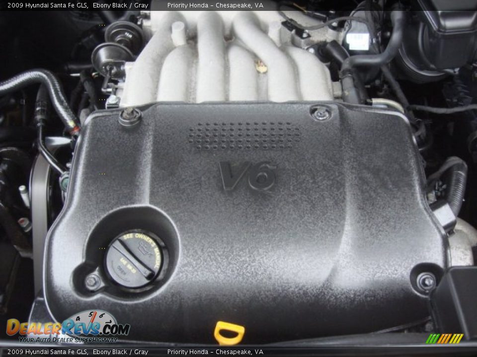 2009 Hyundai Santa Fe GLS Ebony Black / Gray Photo #22