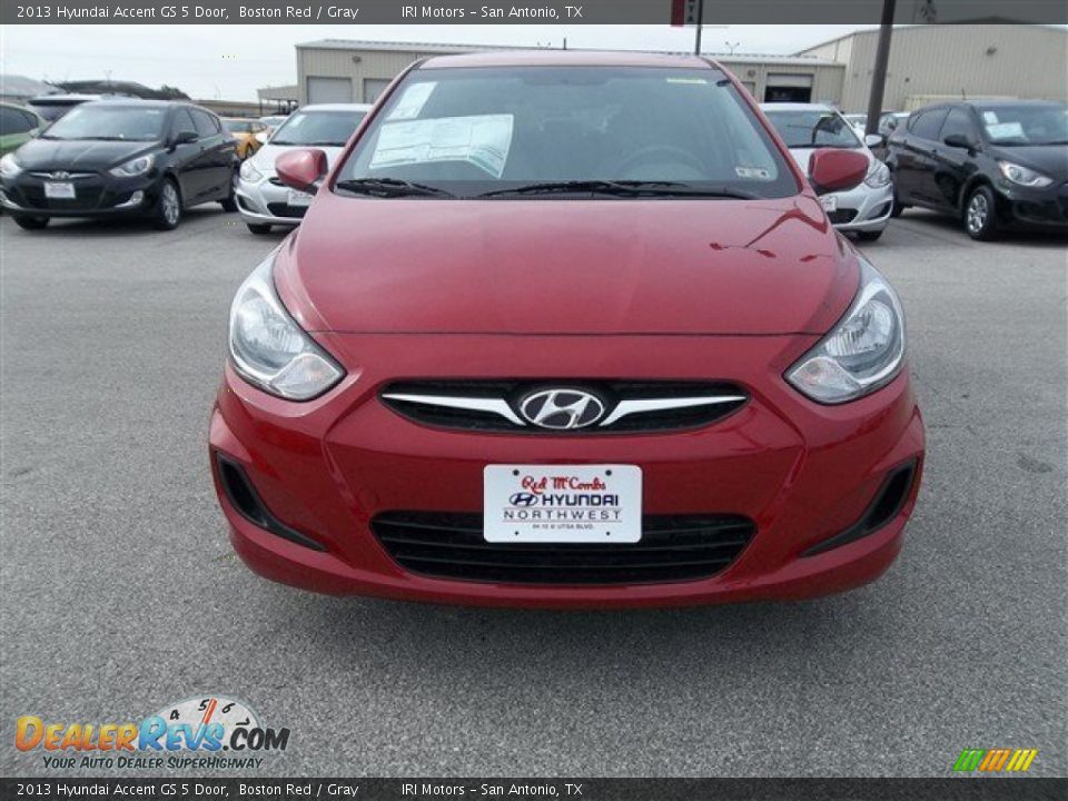 2013 Hyundai Accent GS 5 Door Boston Red / Gray Photo #1