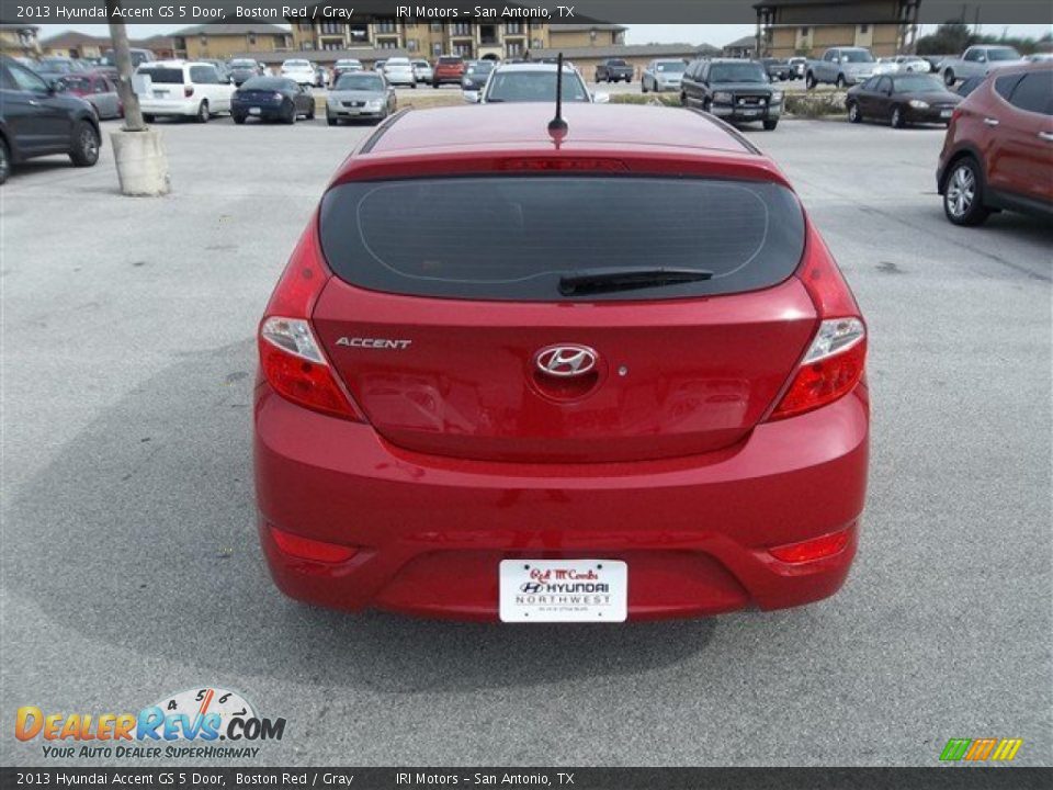 2013 Hyundai Accent GS 5 Door Boston Red / Gray Photo #3