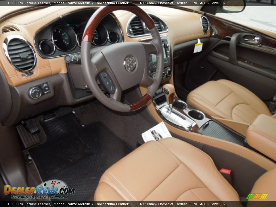 Choccachino Leather Interior - 2013 Buick Enclave Leather Photo #28