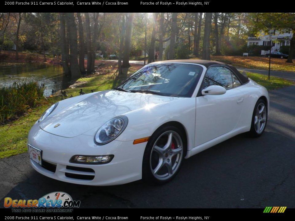 2008 Porsche 911 Carrera S Cabriolet Carrara White / Cocoa Brown Photo #2