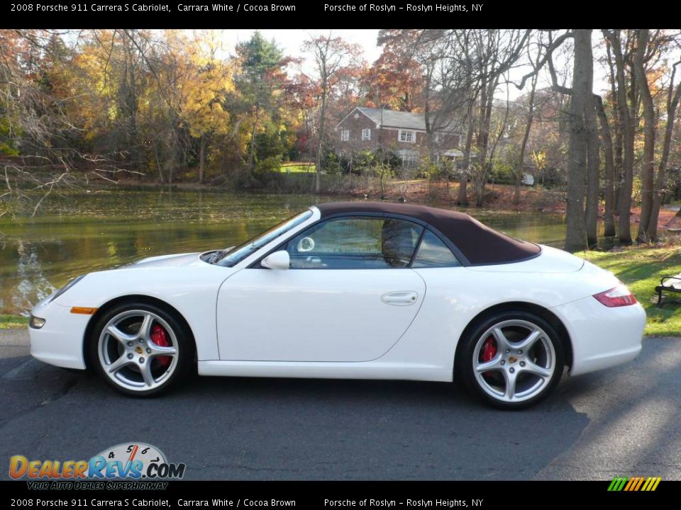 2008 Porsche 911 Carrera S Cabriolet Carrara White / Cocoa Brown Photo #3