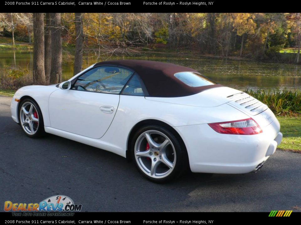 2008 Porsche 911 Carrera S Cabriolet Carrara White / Cocoa Brown Photo #4