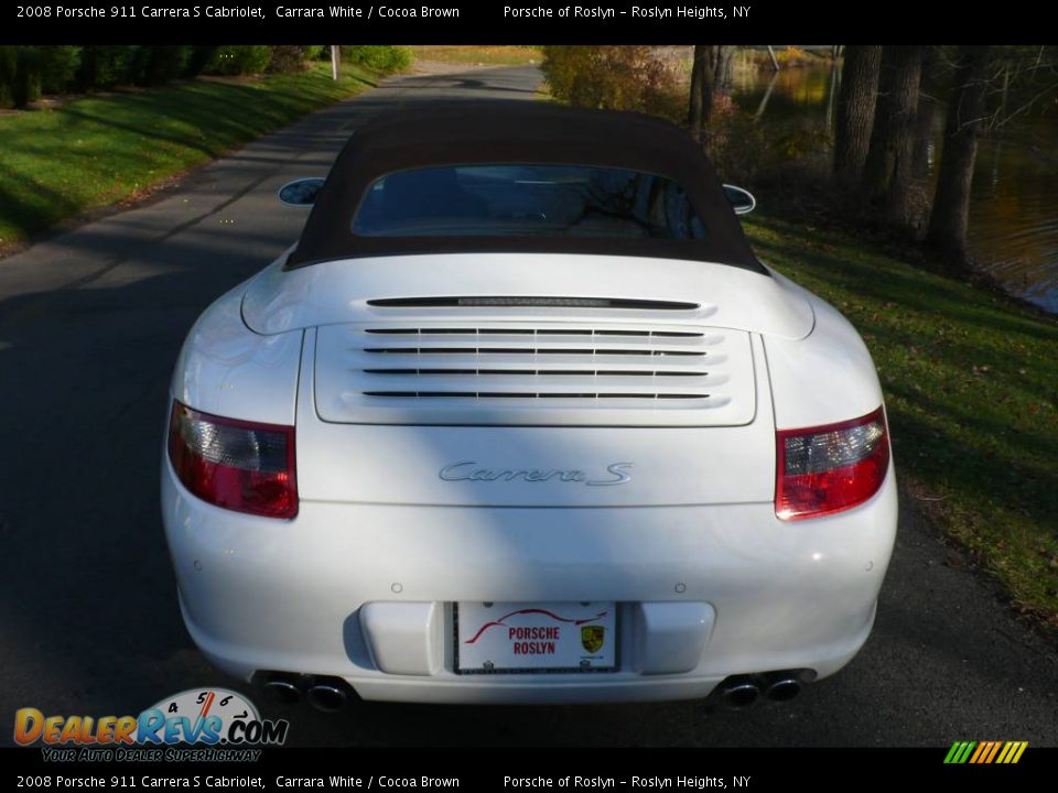 2008 Porsche 911 Carrera S Cabriolet Carrara White / Cocoa Brown Photo #5
