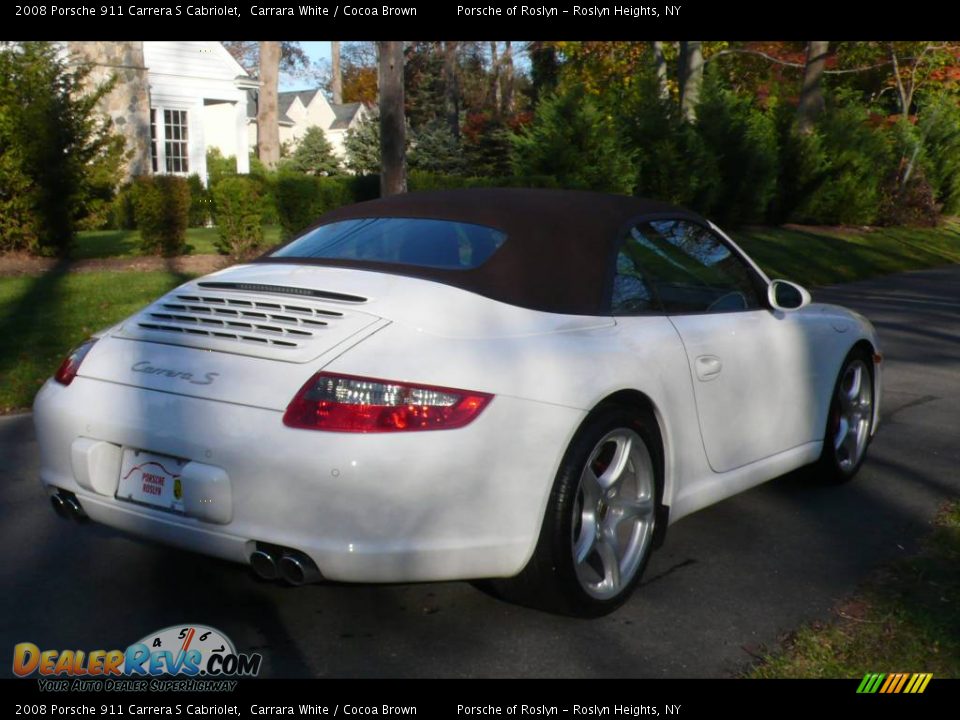 2008 Porsche 911 Carrera S Cabriolet Carrara White / Cocoa Brown Photo #6