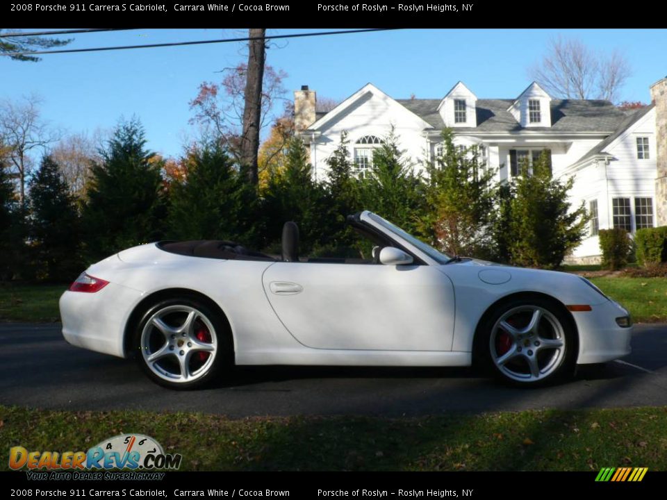 2008 Porsche 911 Carrera S Cabriolet Carrara White / Cocoa Brown Photo #7