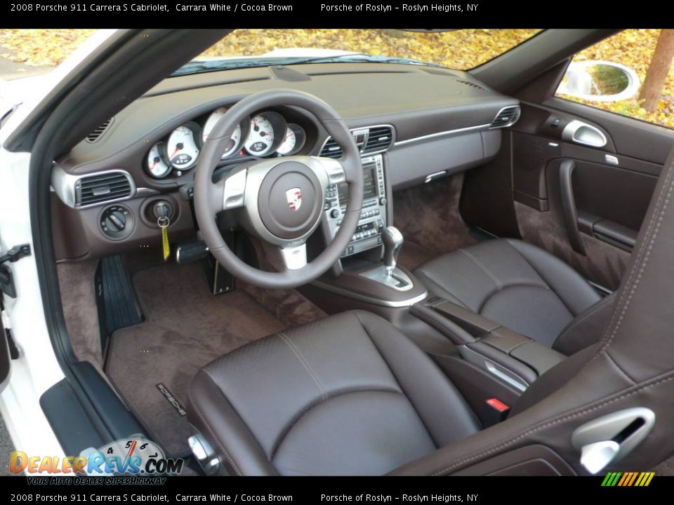 2008 Porsche 911 Carrera S Cabriolet Carrara White / Cocoa Brown Photo #12