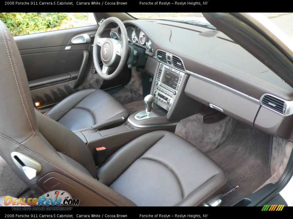 2008 Porsche 911 Carrera S Cabriolet Carrara White / Cocoa Brown Photo #14