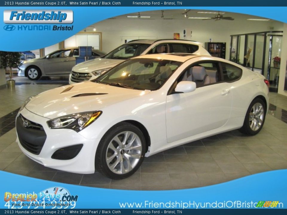 2013 Hyundai Genesis Coupe 2.0T White Satin Pearl / Black Cloth Photo #1