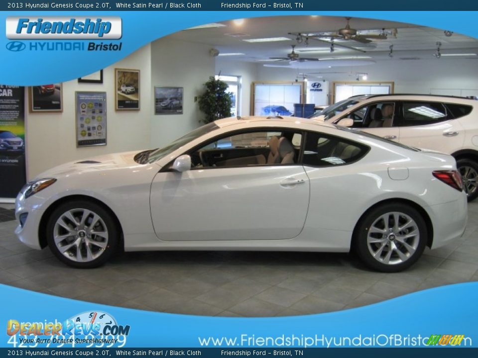 2013 Hyundai Genesis Coupe 2.0T White Satin Pearl / Black Cloth Photo #2
