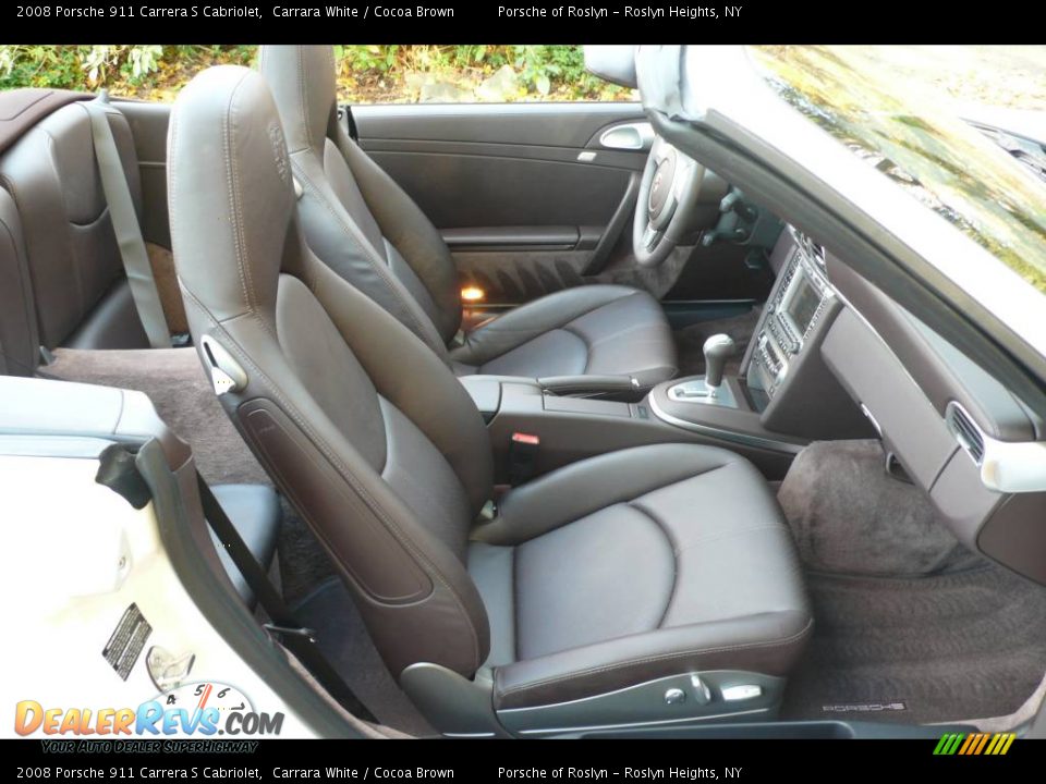2008 Porsche 911 Carrera S Cabriolet Carrara White / Cocoa Brown Photo #15