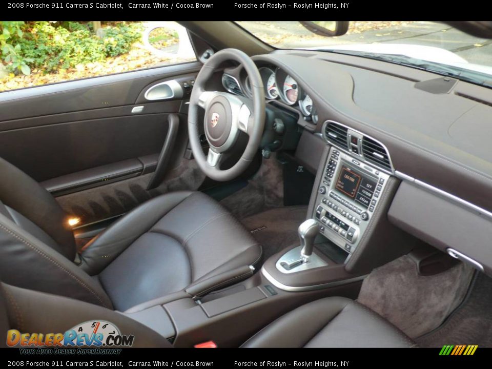 2008 Porsche 911 Carrera S Cabriolet Carrara White / Cocoa Brown Photo #16