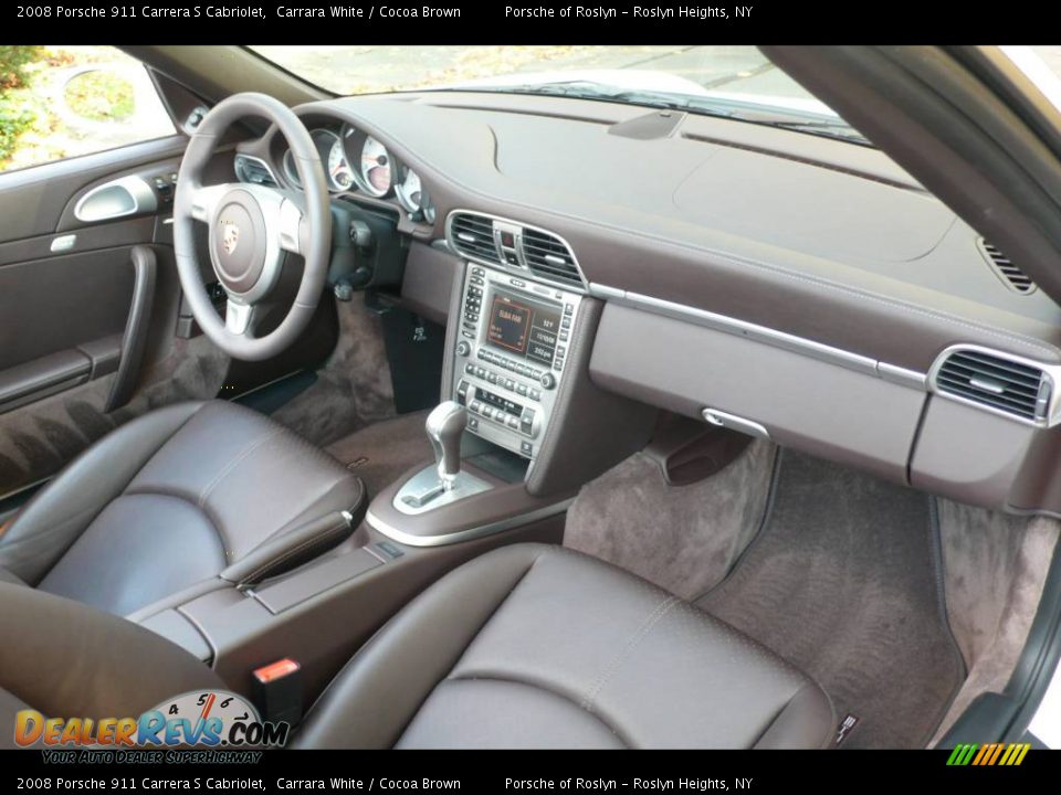 2008 Porsche 911 Carrera S Cabriolet Carrara White / Cocoa Brown Photo #17