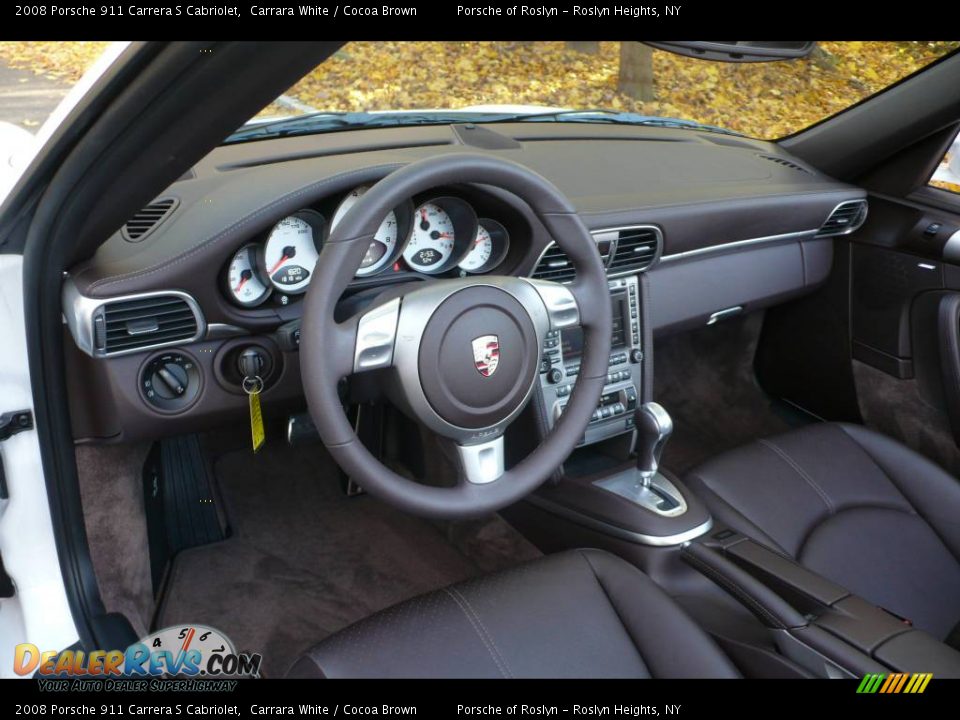 2008 Porsche 911 Carrera S Cabriolet Carrara White / Cocoa Brown Photo #18