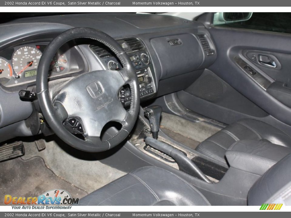 2002 Honda Accord EX V6 Coupe Satin Silver Metallic / Charcoal Photo #11