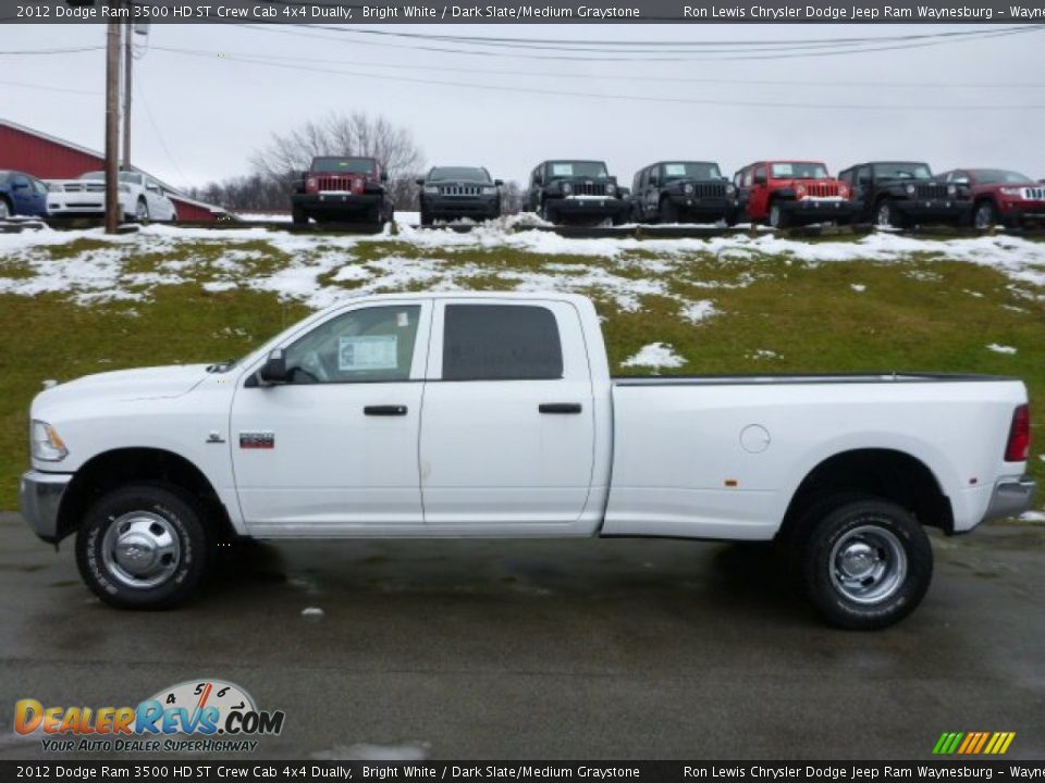 2012 Dodge Ram 3500 HD ST Crew Cab 4x4 Dually Bright White / Dark Slate/Medium Graystone Photo #2