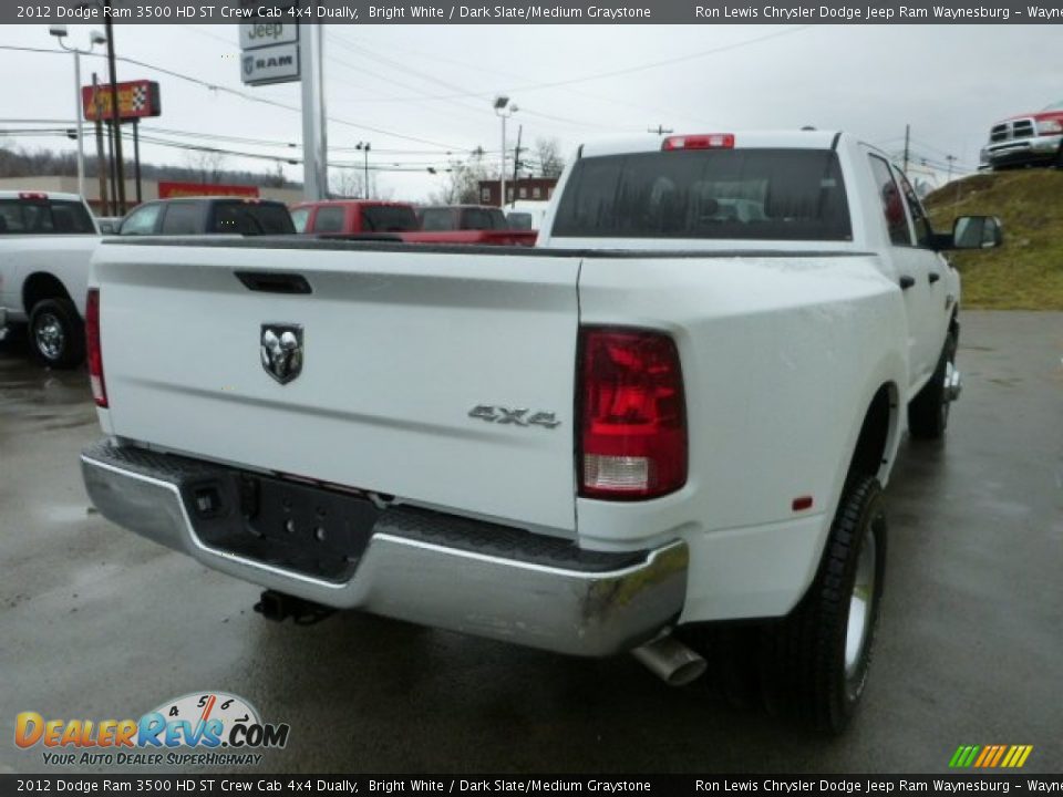 2012 Dodge Ram 3500 HD ST Crew Cab 4x4 Dually Bright White / Dark Slate/Medium Graystone Photo #4
