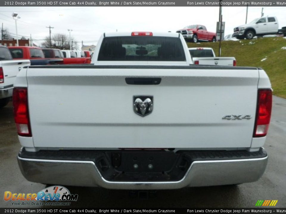 2012 Dodge Ram 3500 HD ST Crew Cab 4x4 Dually Bright White / Dark Slate/Medium Graystone Photo #3