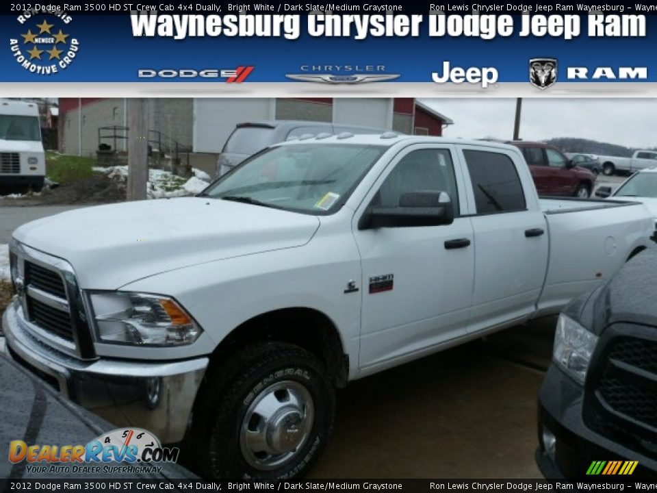 2012 Dodge Ram 3500 HD ST Crew Cab 4x4 Dually Bright White / Dark Slate/Medium Graystone Photo #1