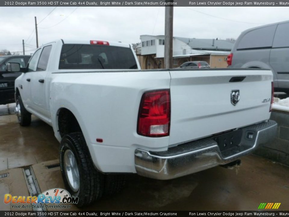 2012 Dodge Ram 3500 HD ST Crew Cab 4x4 Dually Bright White / Dark Slate/Medium Graystone Photo #2