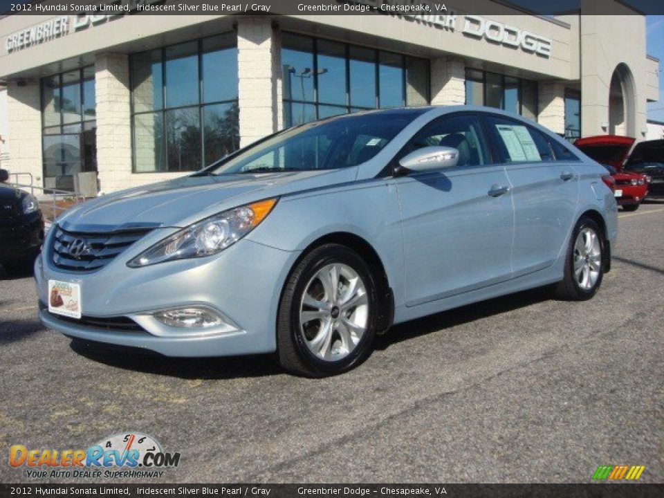2012 Hyundai Sonata Limited Iridescent Silver Blue Pearl / Gray Photo #2