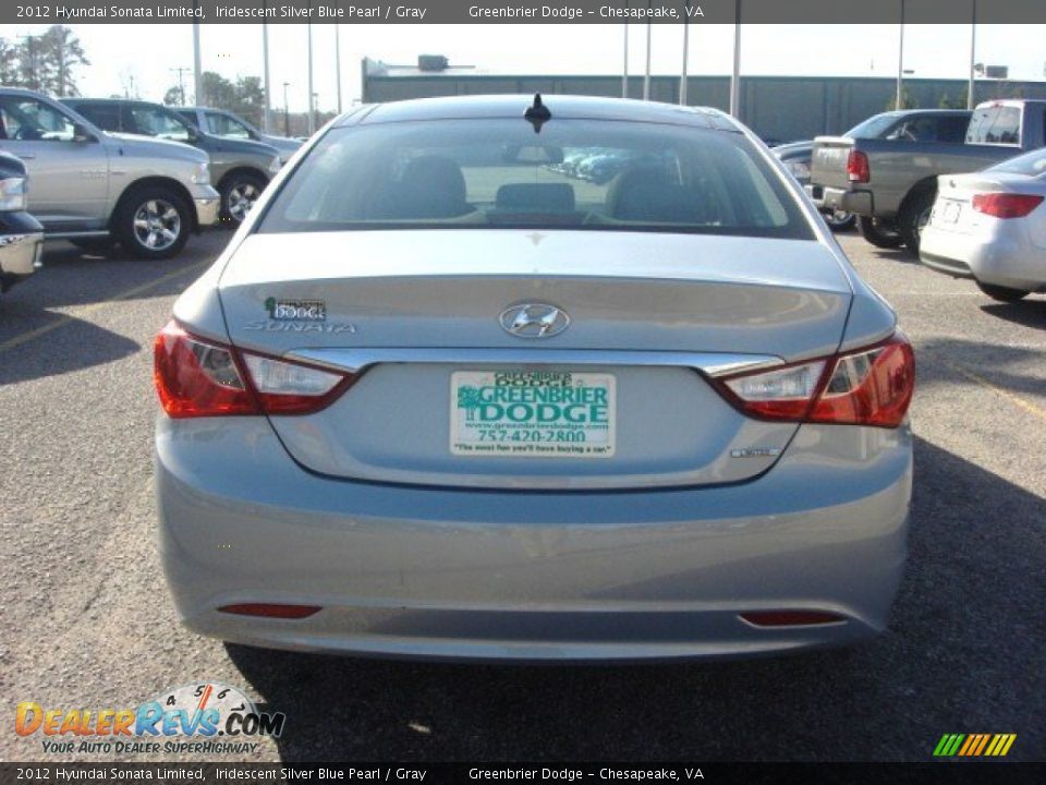 2012 Hyundai Sonata Limited Iridescent Silver Blue Pearl / Gray Photo #5