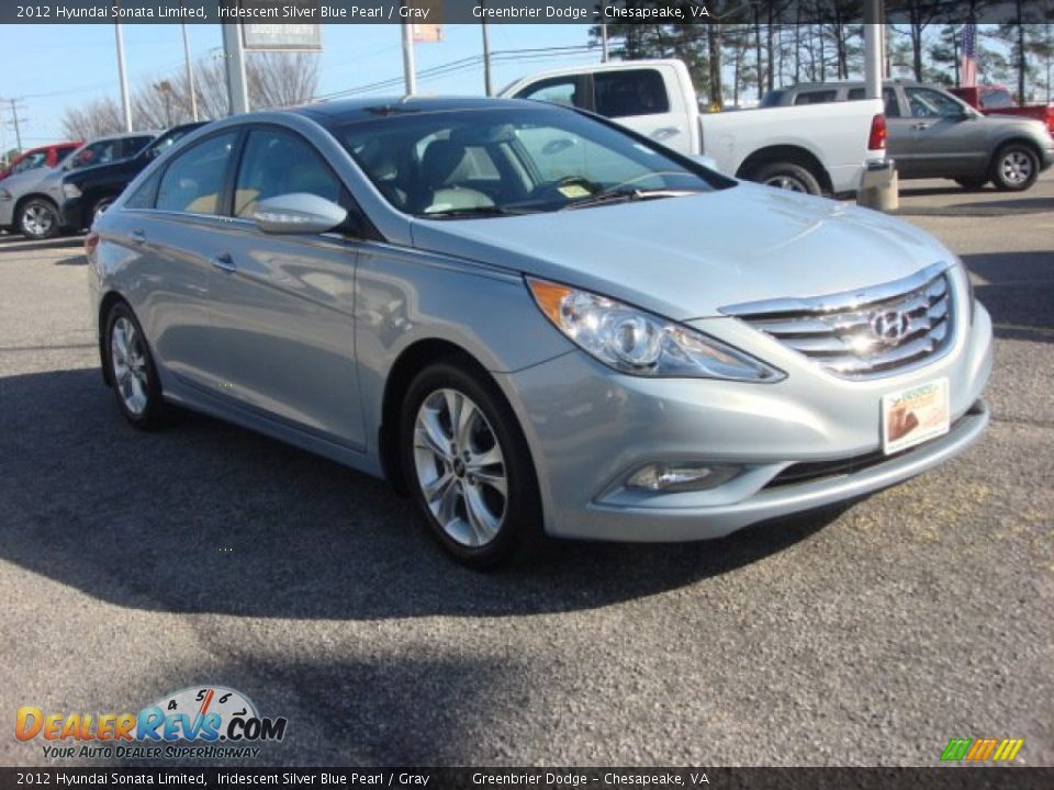 2012 Hyundai Sonata Limited Iridescent Silver Blue Pearl / Gray Photo #7